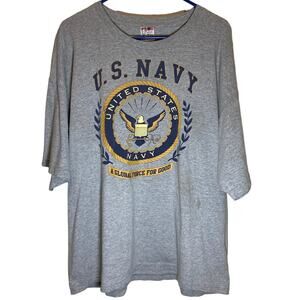 Vintage 90s US Navy American Eagle Logo Gray Shirt Mens Size 2XL